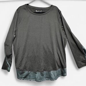 UA Top 2XL Loose HeatGear Men’s Gray Long Sleeve Gym Gorpcore Athleisure Sporty